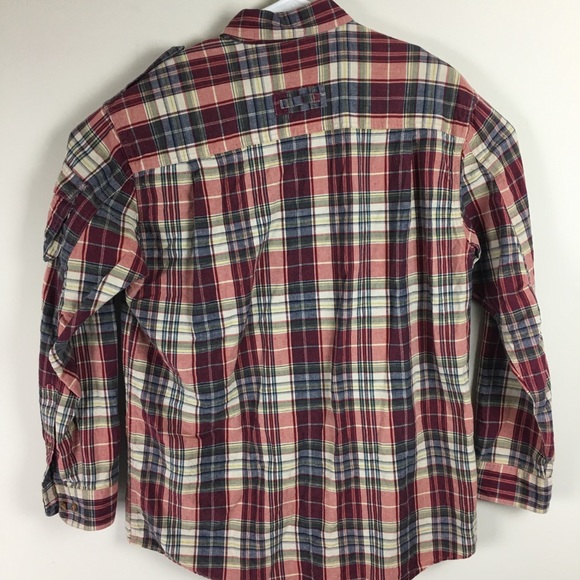 Men’s Orvis Long Sleeve Plaid Linen Cotton Shirt - Picture 2 of 6